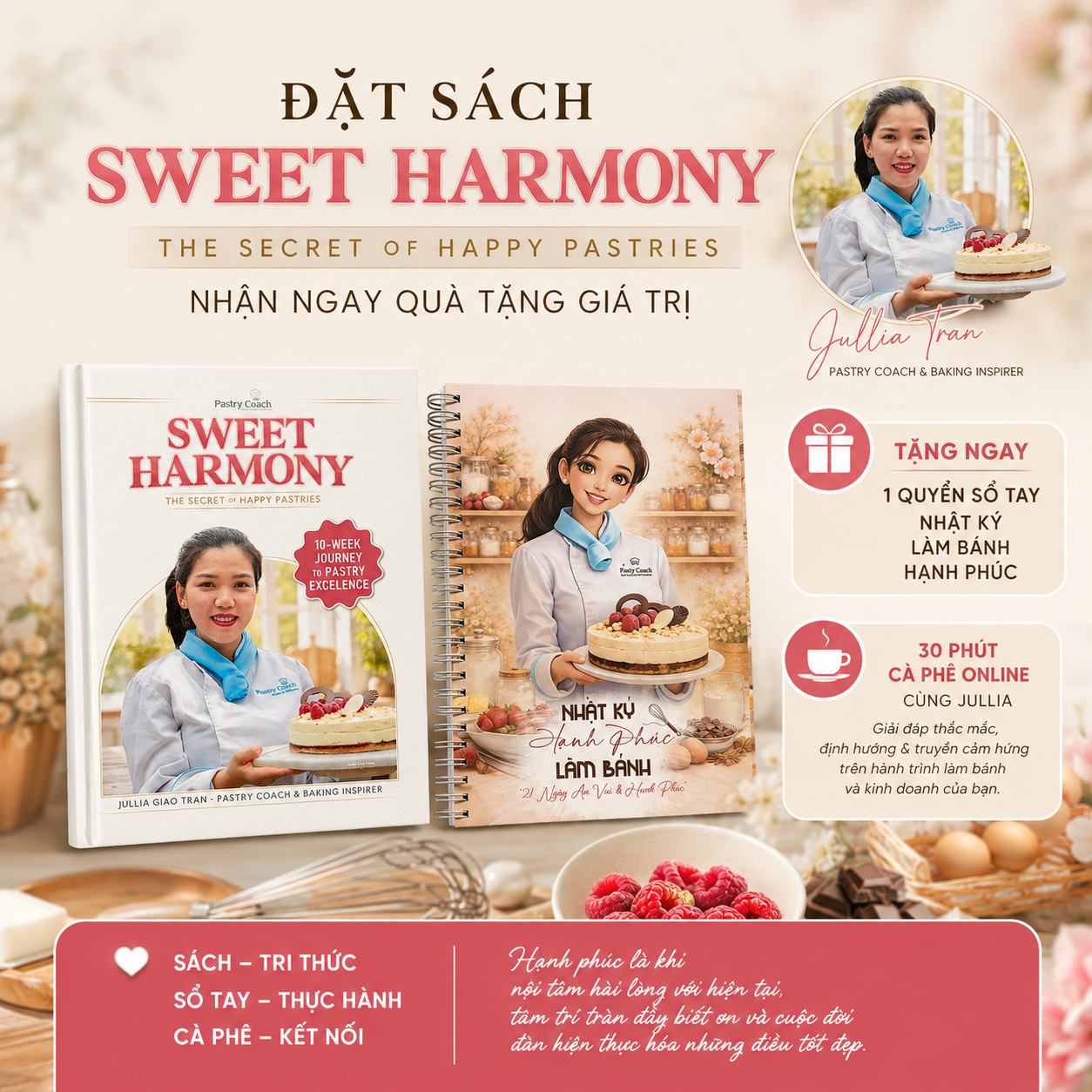 sách dạy làm bánh Sweet Harmony -Jullia Tran -Pastry Coach