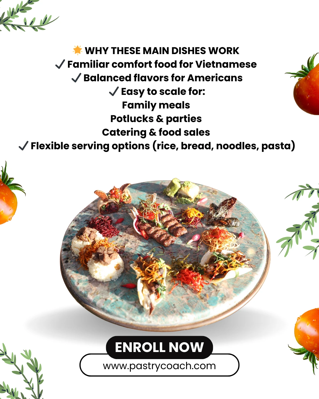 FUSION FOOD COOKING CLASS - JULLIA TRAN- PASTRY COACH
