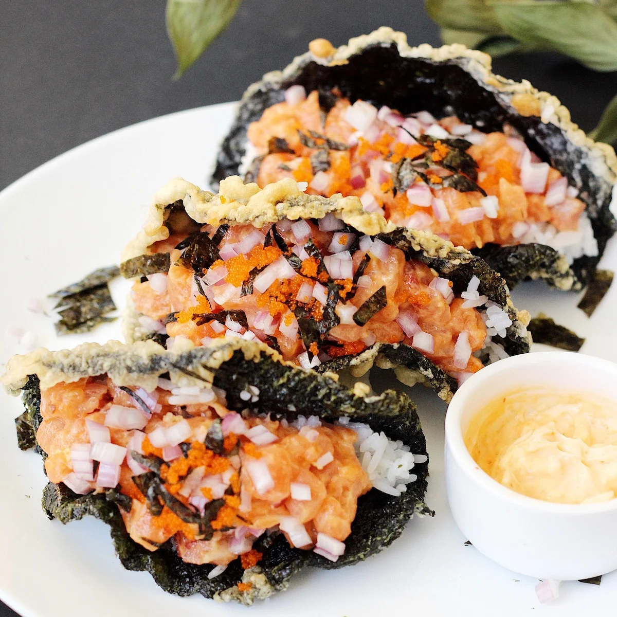 Sushi Tacos With Crispy Fried Seaweed Shells